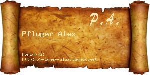 Pfluger Alex névjegykártya